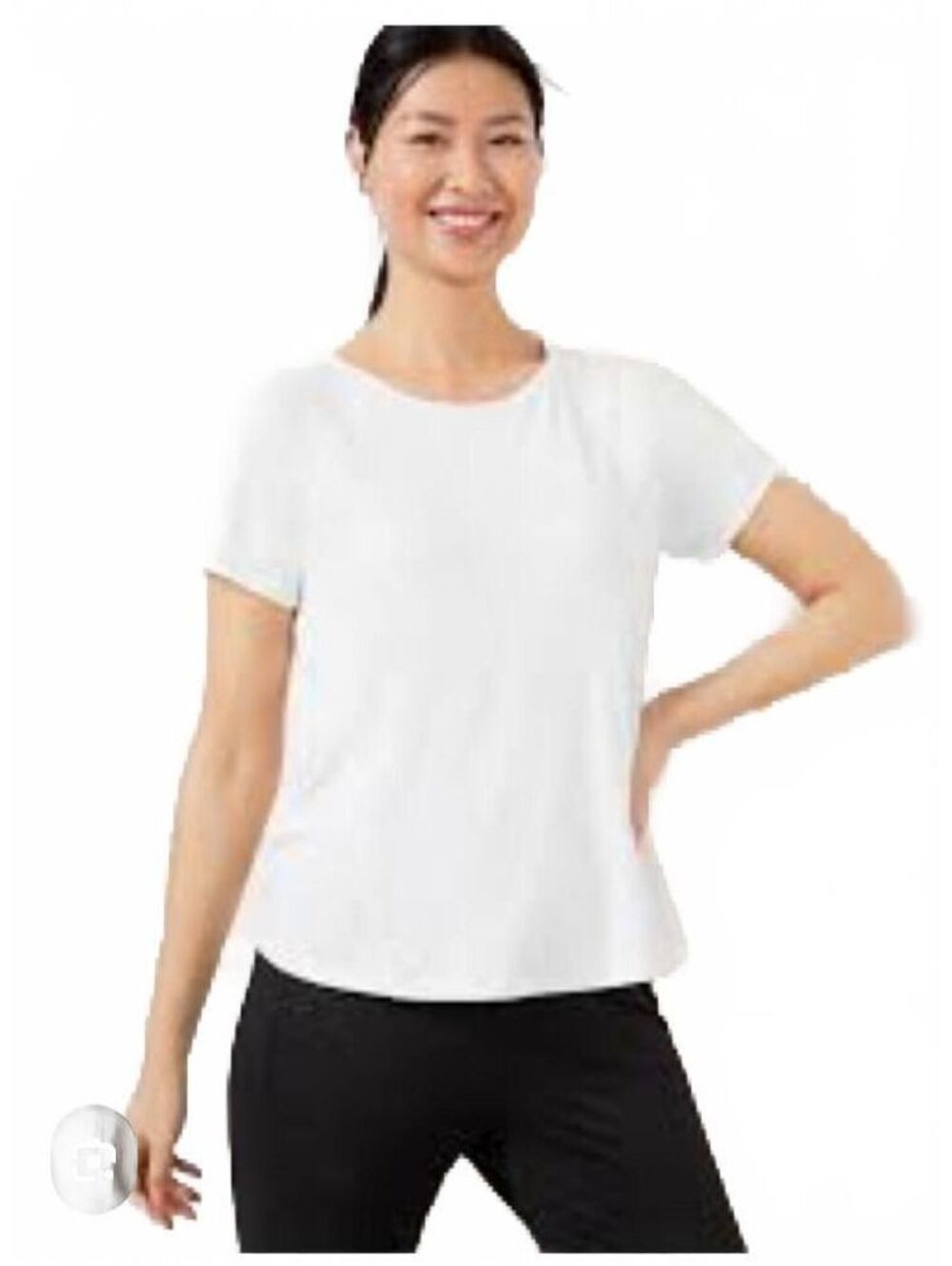Talbots Womens knit Knit Blouse Top T Shirt white size 2X Petite neutral NEW